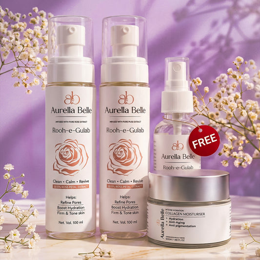 The Aurella Belle Double Rose Ritual - Rose Water & Moisturiser Combo