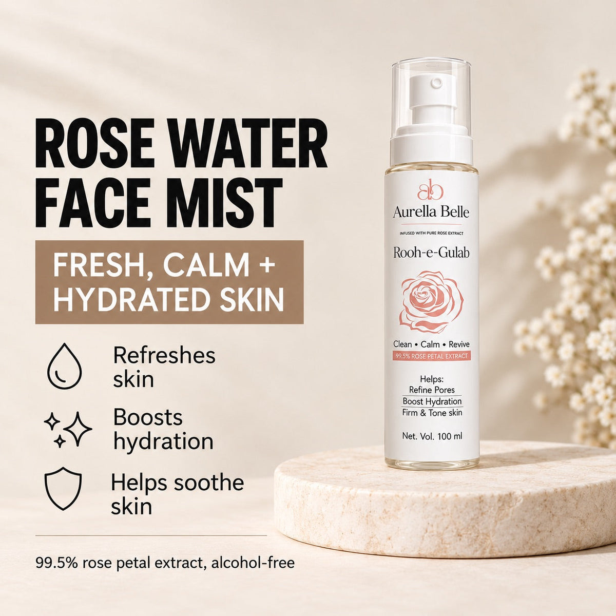 Rose water face mist benefits: refreshes, boosts hydration, helps soothe skin